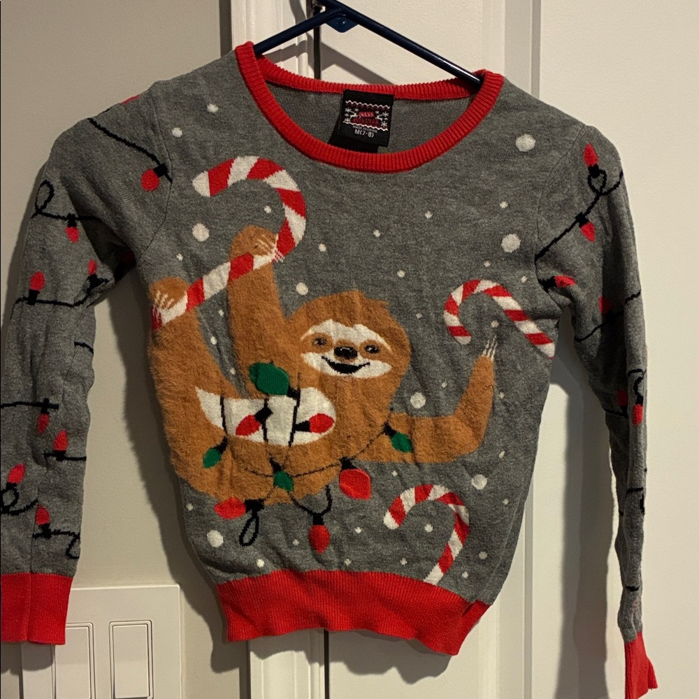 Well Worn Holiday Christmas Sweater with a Sloth 🦥